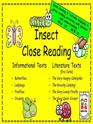 cover image of CLOSE Reading--Informational (Insects) and Literature (Eric Carle) Texts